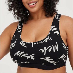 Torrid 4X (4) Black & White Chic ''Meh.'' Nonchalant Wireless Bralette Bra